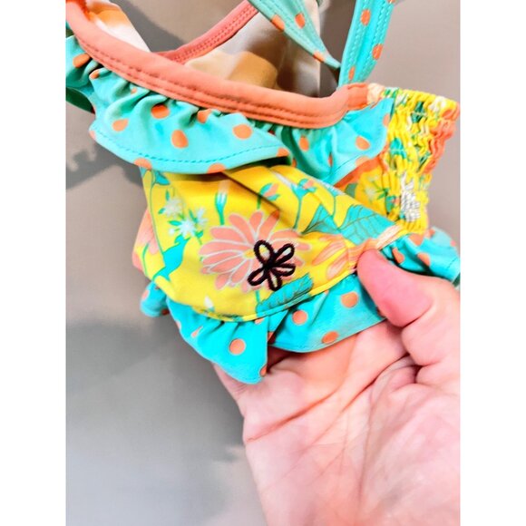 Toddler Matilda Jane Floral Ruffle‎ Bikini Swimsuit Top With Adjustable Straps 6 - Picture 3 of 4